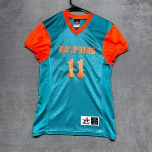 Alleson Athletic Miami Dolphins #11 Jersey Kids Small Teal Short Sleeve V-Neck